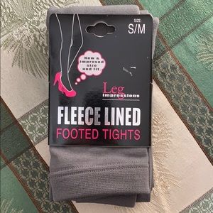 Fleece lined footed tights